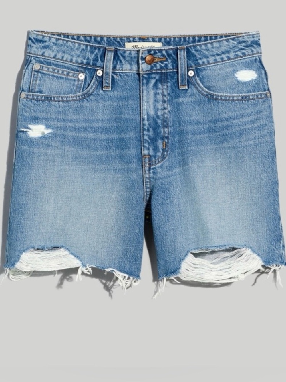 Madewell Distressed Slouch Denim Shorts - med Length size 27 baggy look slouch